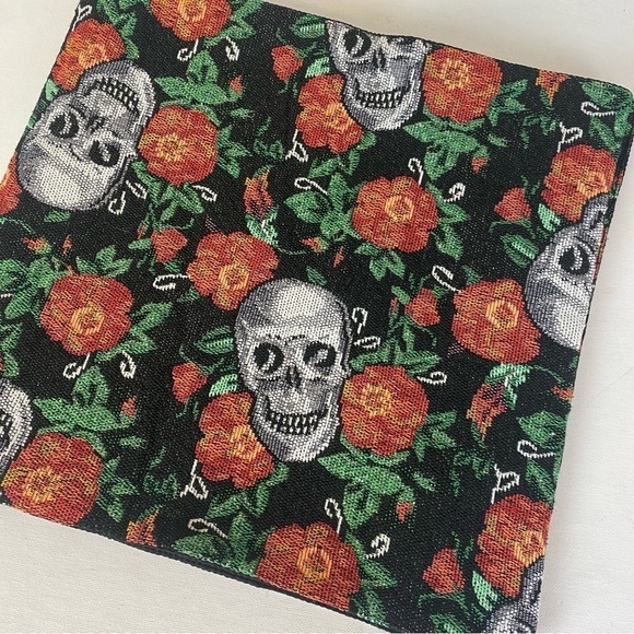Tapestry Gothic Skulls and Rose Table Runner 12” x 53” - Picture 3 of 5